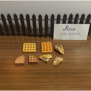 Charm bánh waffle trang trí nhà búp bê, nhà mô hình, slime, ốp điện thoại