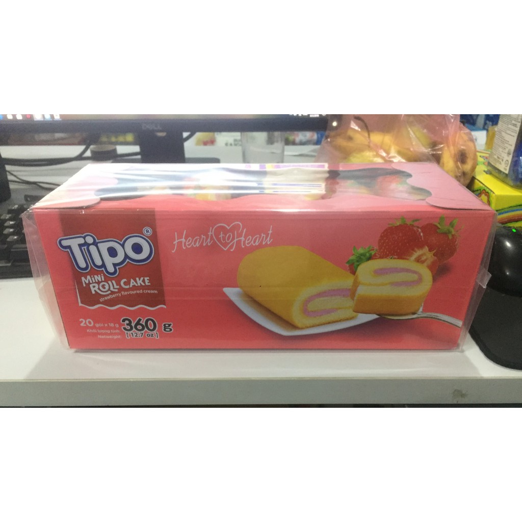 Bánh tipo mini roll cake vị dâu