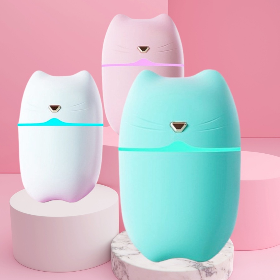 Máy Xông Tinh Dầu Mini Hình Mèo 260ml Máy Tạo Ẩm Khuếch Tán Tinh Dầu Tỏa Hương Thơm Mát Khử Mùi, Xua Đuổi Muỗi Côn Trùng