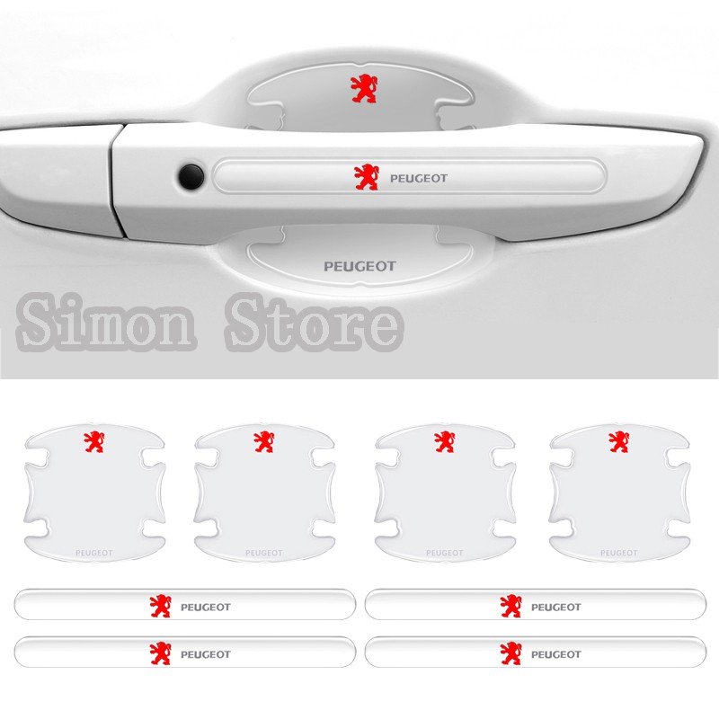 Miếng dán bảo vệ tay nắm cửa dành cho xe ô tô Peugeot 5008 4008 308 208 207