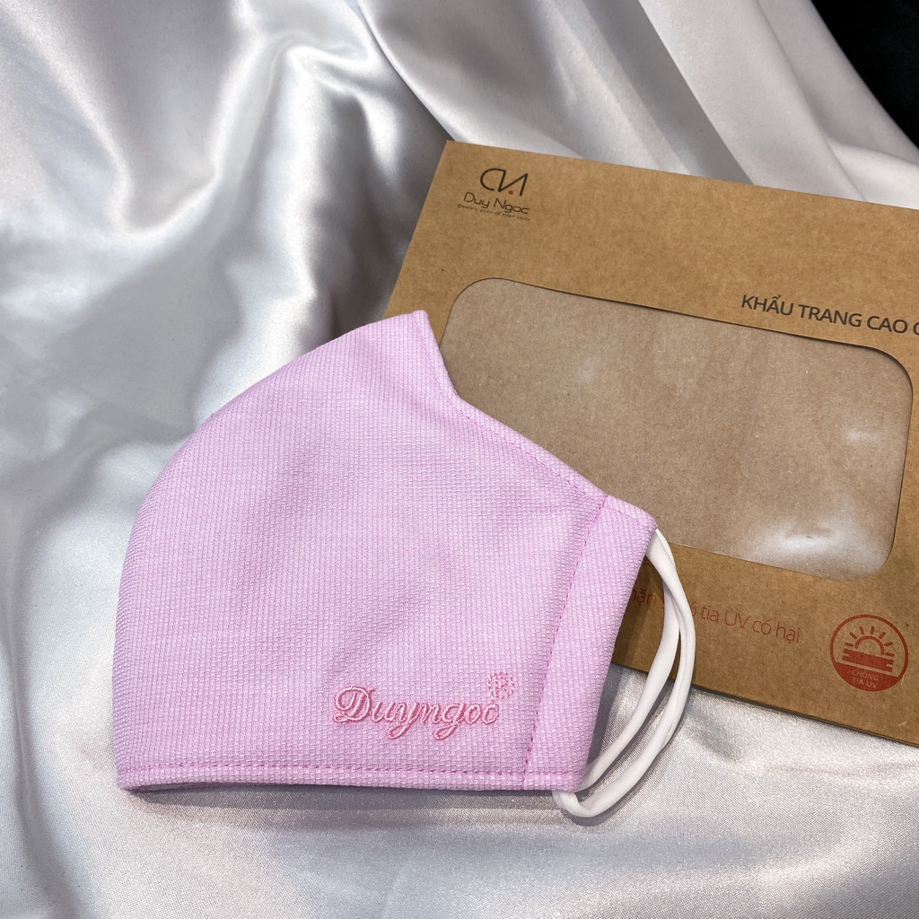 (Màu mới) Khẩu trang Vải Linen 3 lớp cao cấp Duy Ngọc - Màu trơn, chống nắng, tia UV tốt, kháng khuẩn, vải dày dặn(4580)