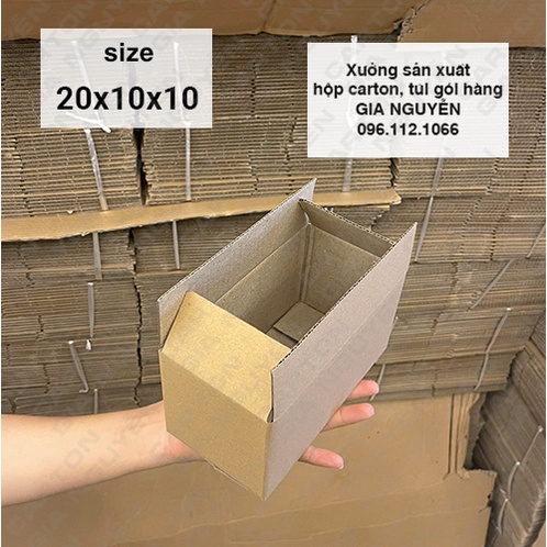 Combo 50 hộp carton bìa cứng gói hàng 20x10x10 Gia Nguyễn