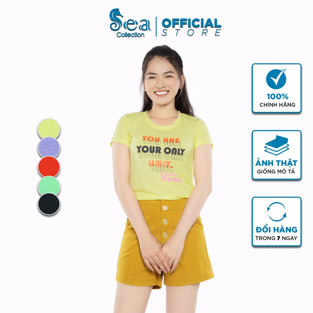 Áo thun nữ tay ngắn cổ tròn Sea Collection 10530 chất thun cá sấu thoáng mát