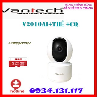 CAMERA VANTECH 2.0M V2010AI KÈM THẺ 32GB ( KÈM CĐ)