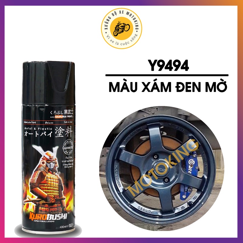 Combo Sơn Samurai màu xám đen mờ Y9494  oại 2K chuẩn quy trình độ bền 5 năm gồm 2K04 - 102- Y9494 -2k01