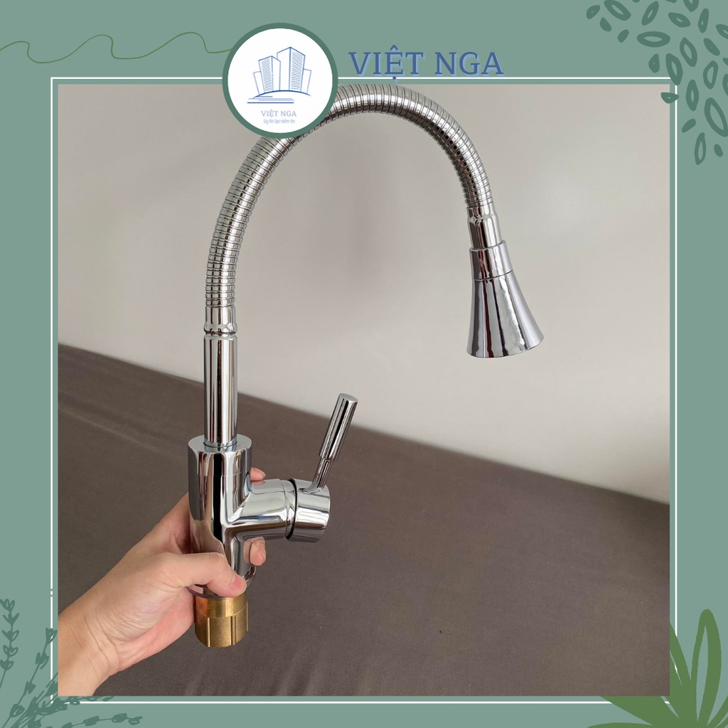 Vòi rửa bát nóng lạnh TOKOSHI INOX 304 bóng cao cấp 2 chế độ nước | bảo hành 3 năm ( tặng kèm dây cấp )