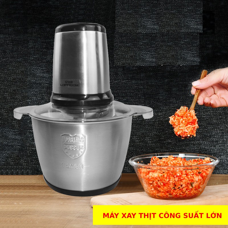 Máy Xay Thịt Cối Inox 4 Lưỡi Đa Năng 💢CHẤT LIỆU INOX 304 KHÔNG GỈ 💢 Dễ Dàng Tháo Lắp& Vệ Sinh