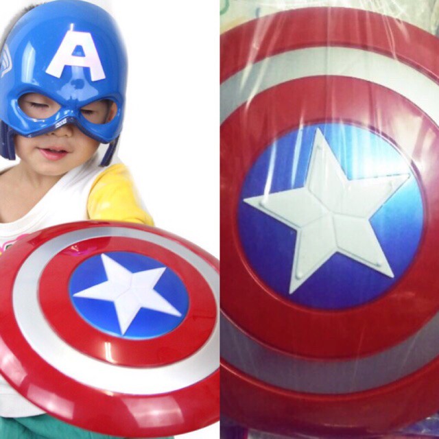 Bộ khiên và mặt nạ Captain America siêu anh hùng đội trưởng Mỹ (nhạc + đèn)