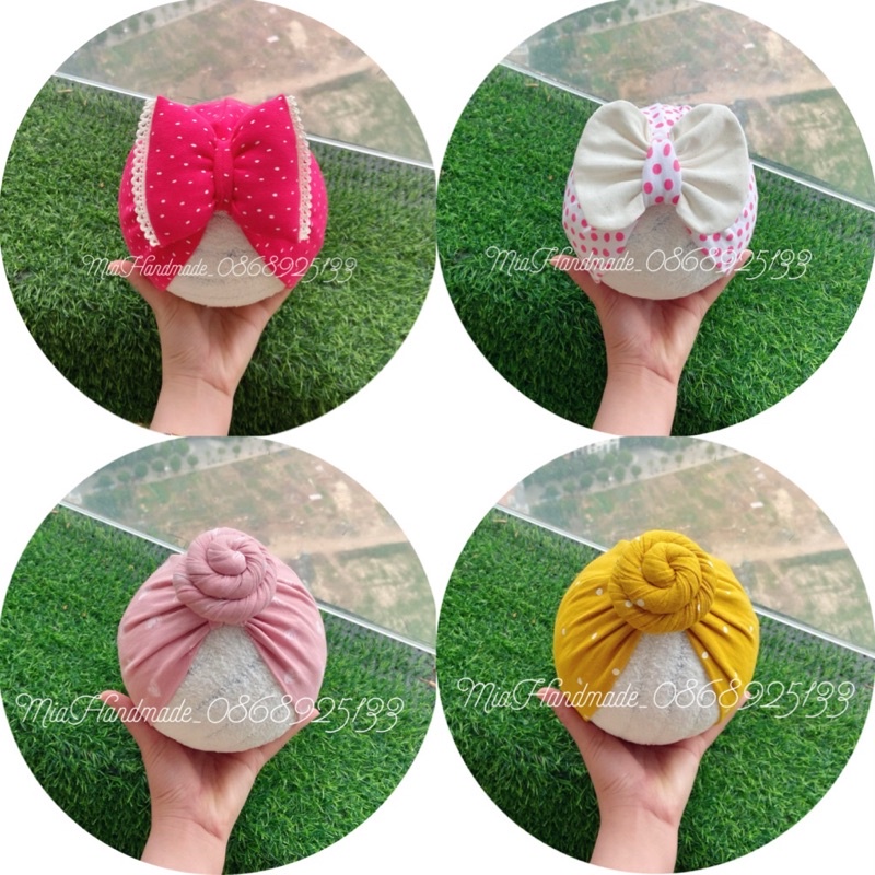 MŨ TURBAN CHO BÉ RẺ ĐẸP - MŨ TUBAN THẮT NƠ XINH XẮN - VỪA SÀNH ĐIỆU VỪA CHE THÓP CHO BÉ SƠ SINH - 24M