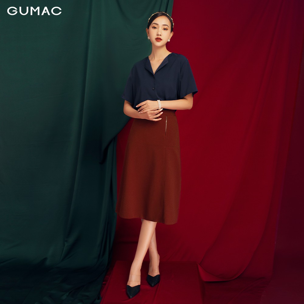 Chân váy nữ mổ dây kéo GUMAC đủ màu, đủ size, thiết kế basic dáng dài, thanh lịch VB1181 | BigBuy360 - bigbuy360.vn