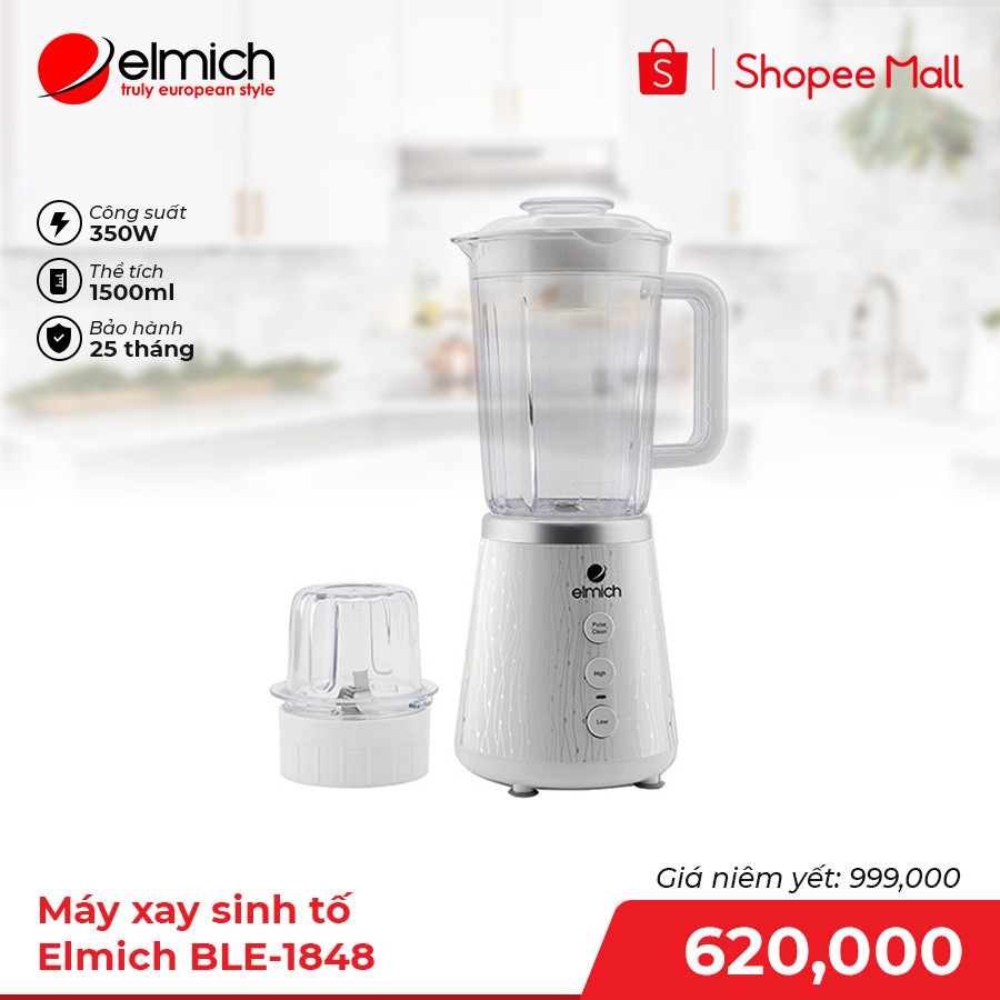 [Mã ELMICH12 giảm 5% đơn 500K] Máy xay sinh tố Elmich BLE-1848