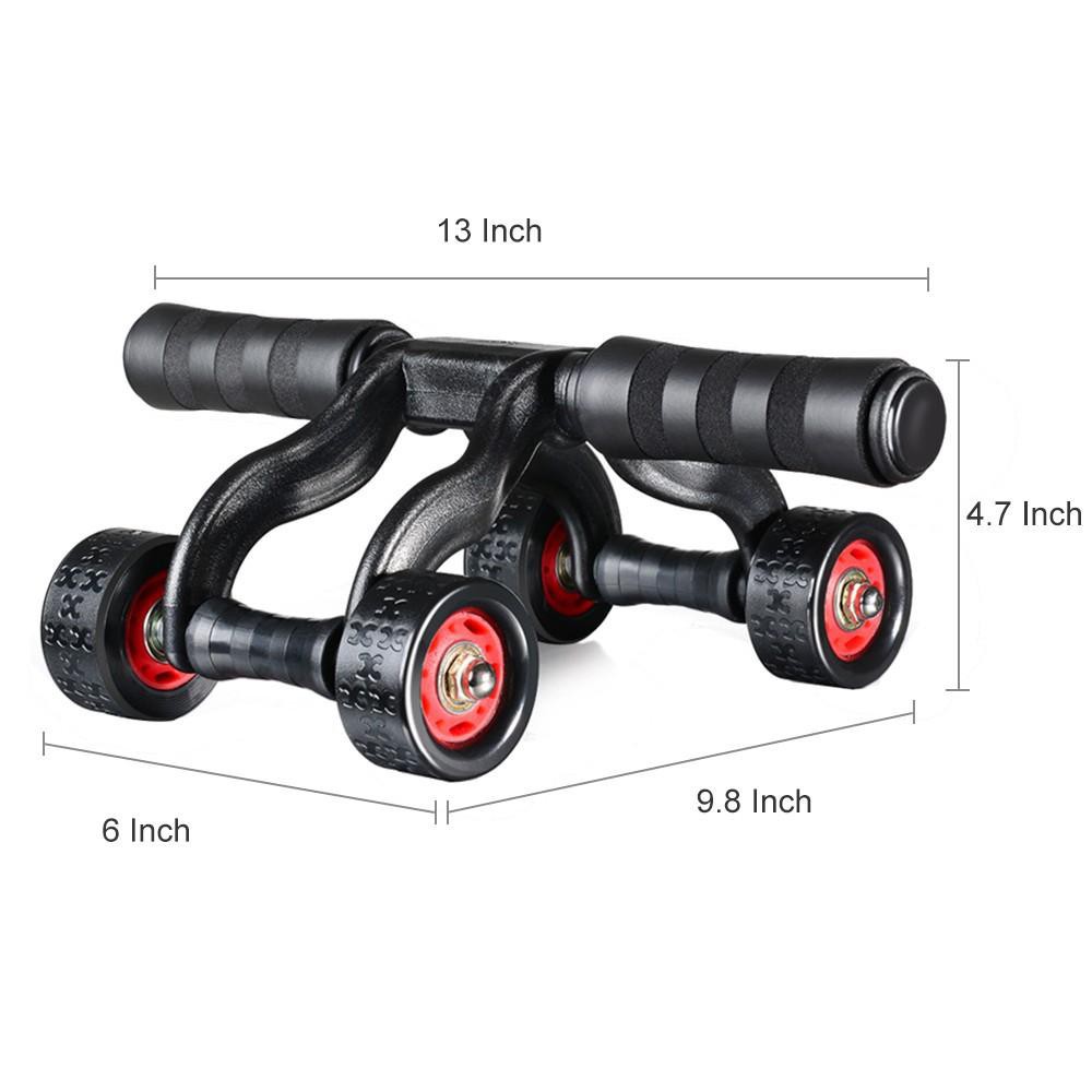 Con lăn tập cơ bụng 4 bánh cao cấp Ab Roller Đủ Bộ 3 Món