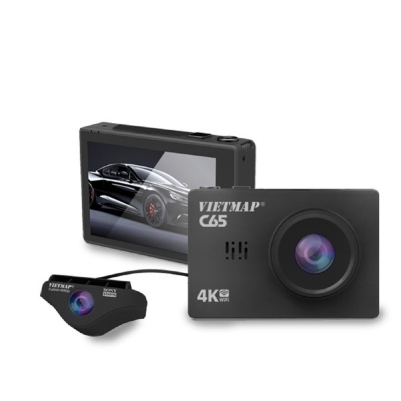 Camera Hành Trình Cảm Ứng VIETMAP C65 - Ghi Hình Trước và Sau + Cảnh báo bằng giọng nói + Wifi + Thẻ nhớ 32GB