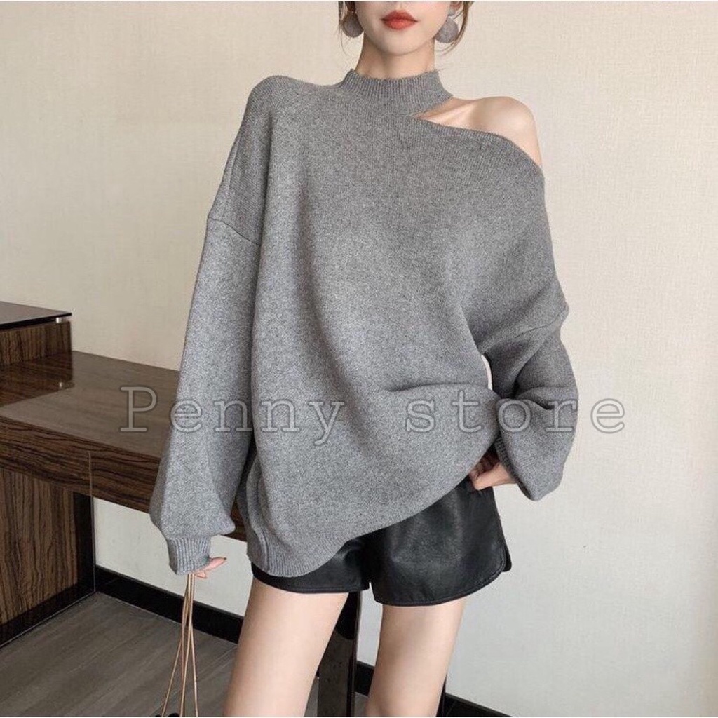 Áo nỉ hở vai cá tính, áo nỉ giấu quần siêu ấm, chất dày dặn hottrend 2022 | BigBuy360 - bigbuy360.vn