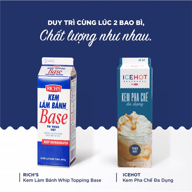 Whip Topping Base (kem làm bánh rich)