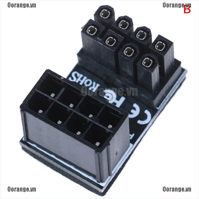 Đầu Chuyển Đổi Nguồn Điện Từ ATX 8Pin Male 180 Độ Sang 8Pin Female Thẻ