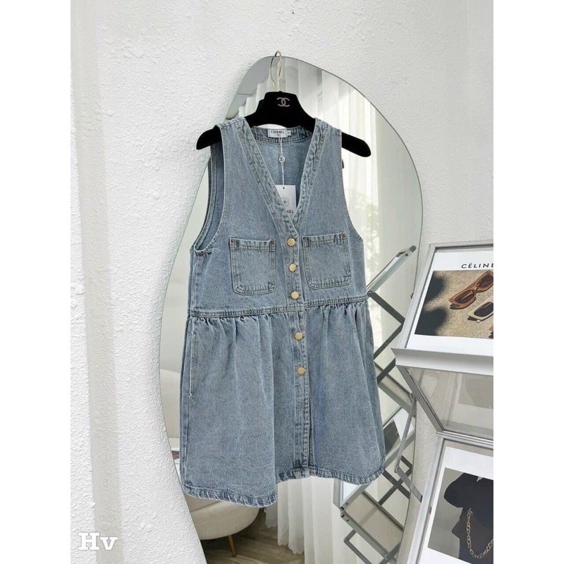 VÁY BÒ SÁT NÁCH TÚI TRƯỚC DÁNG BABY DOL