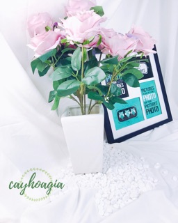 Bình vuông cắm hoa gốm sứ trắng ( không kèm hoa)