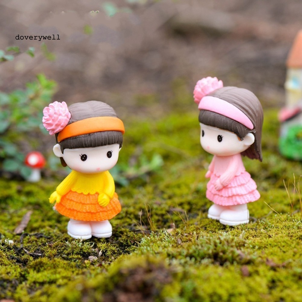 2 Mô Hình Búp Bê Mini Bằng Nhựa Resin Dùng Trang Trí Tiểu Cảnh Diy
