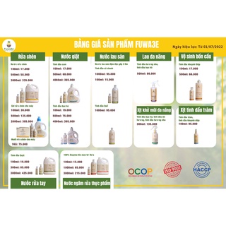 Fuwa3e Nước rửa chén Hữu cơ 500ml