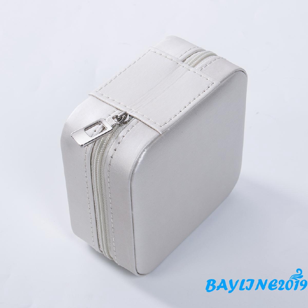 ❀ℳay-Mini Faux Leather Travel Necklace Ring Box Portable Jewelry Storage Box