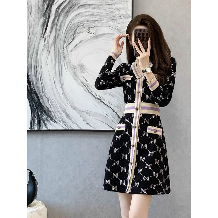 ĐẦM LEN HOẠ TIẾT PHỐI KẺ - Hàng Nhập