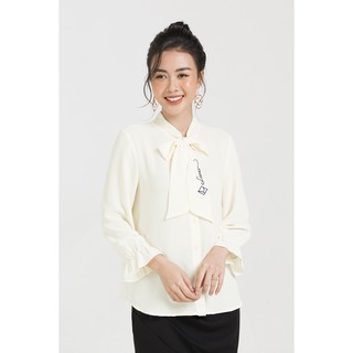 Áo sơ mi cổ nơ buộc LAMER L61H20Q014