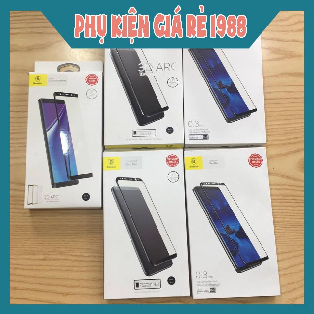 Kính cường lực Full màn Galaxy S8,S8Plus, S9, s9plus, Note8 hiệu Baseus xịn chính hãng