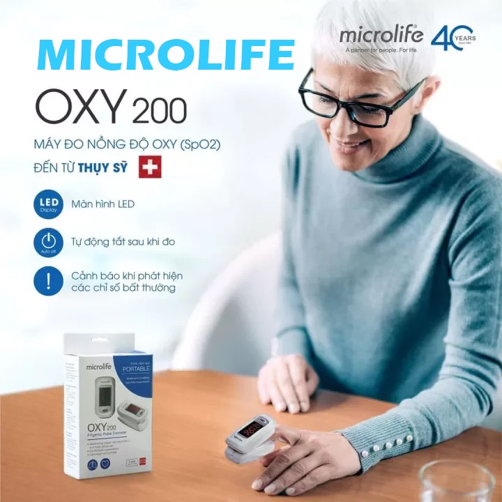 Máy đo nồng độ oxy trong máu SpO2 Microlife OXY200