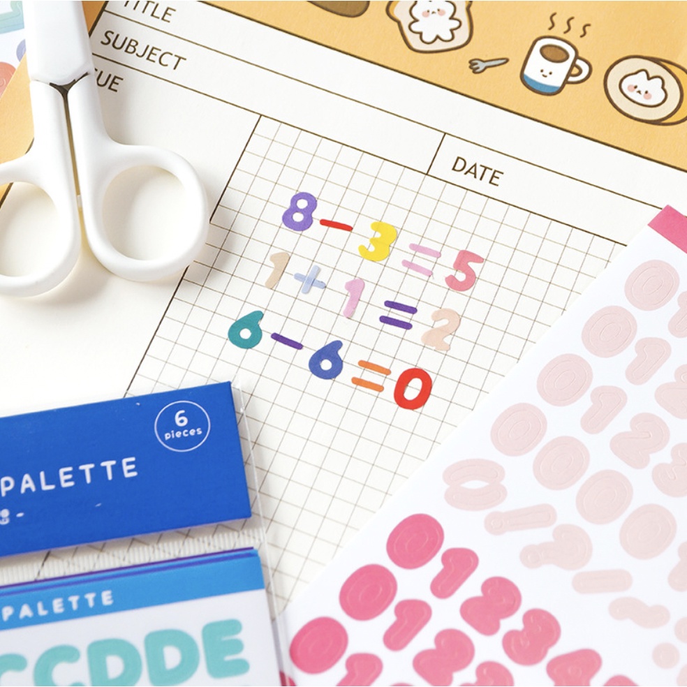 Sticker BẢNG CHỮ CÁI & SỐ - GALAXY PALETTE series