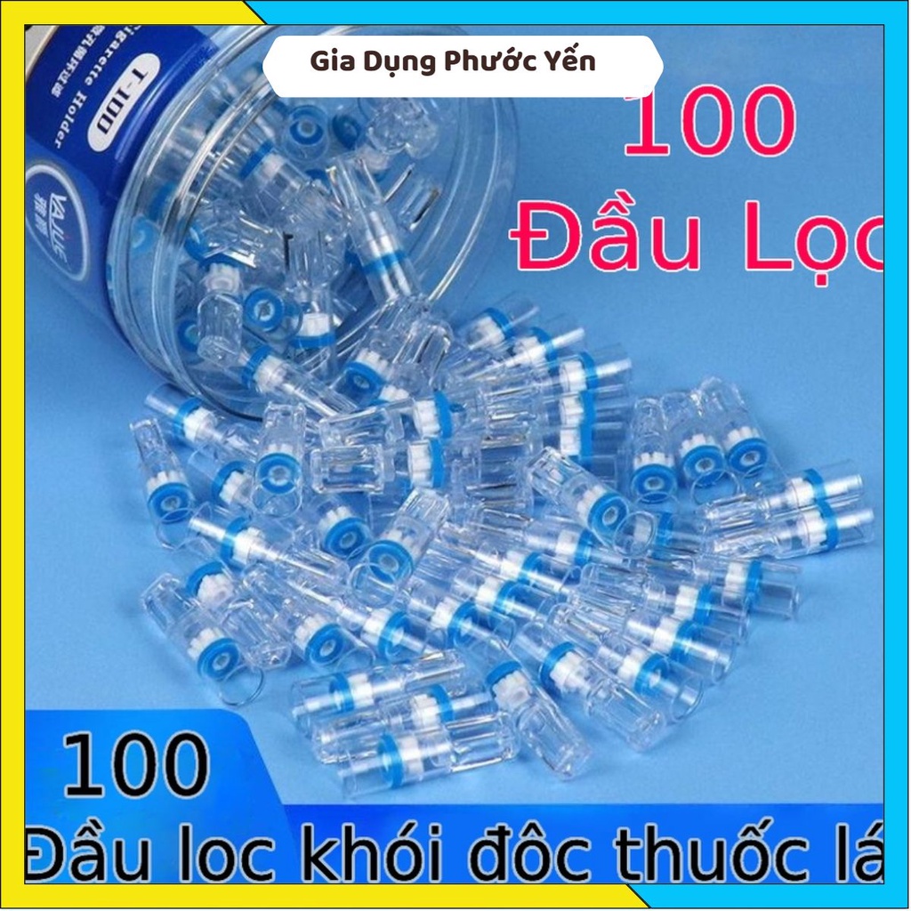 Đầu lọc nhựa hộp 100 chiếc bảo vệ sức khỏe