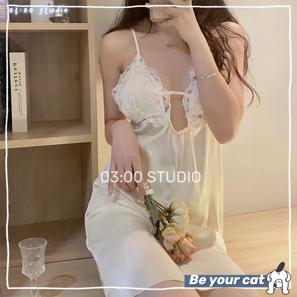 （Giao hàng bảo mật） 🔥Đầm/Đồ Ngủ 2 Dây Sexy🔥Phi Lụa Satin Cao Cấp Sang Chảnh 40-60kg---036 | BigBuy360 - bigbuy360.vn