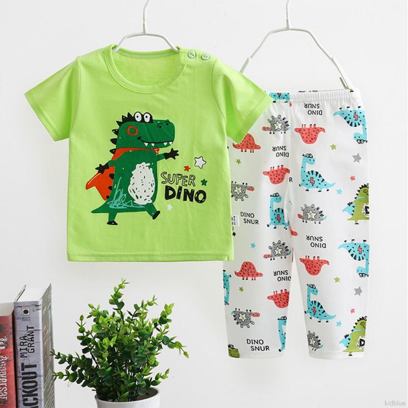 Set Áo Thun Tay Ngắn &amp; Quần Dài Mặc Nhà Cho Bé