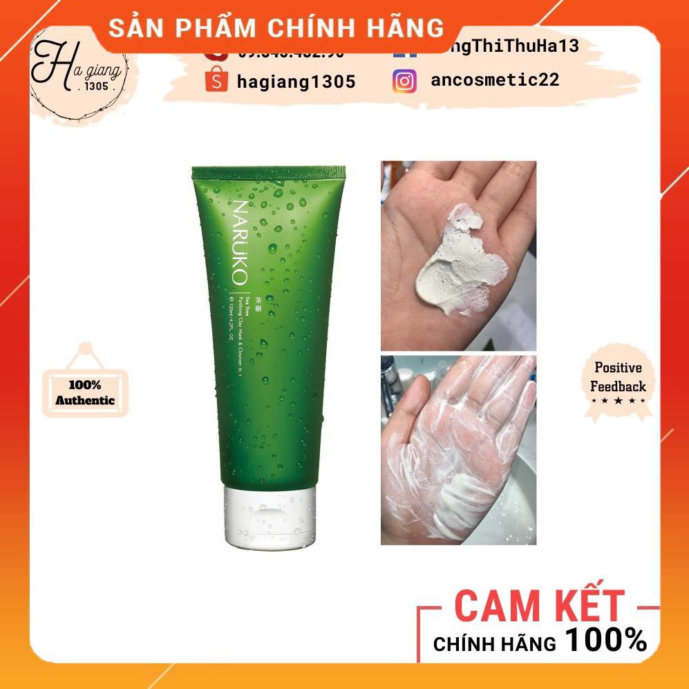 [Bản Đài-Có Bill] Sữa rửa mặt tràm trà NARUKO Tea Tree Purifying Clay Mask & Cleanser, Sữa rửa mặt N