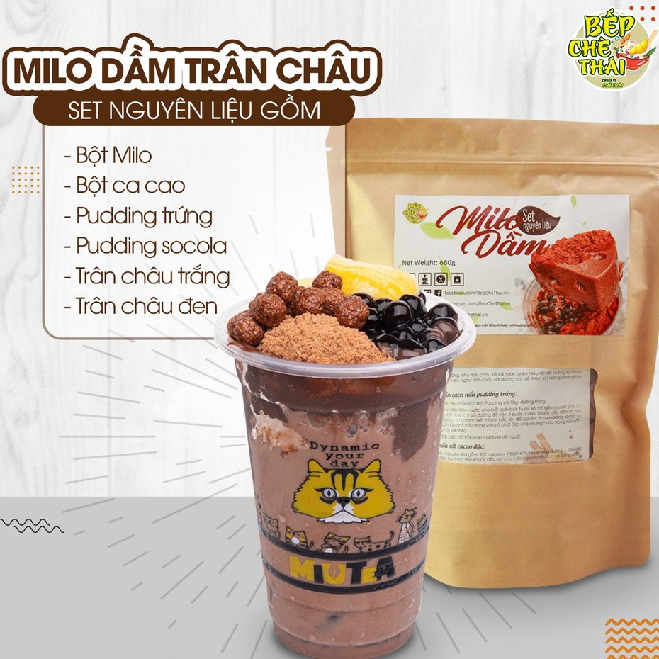 Set milo dầm, cacao dầm ( Set lớn) tặng kèm trân châu, pudding - BẾP CHÈ THÁI - Kèm công thức độc quyền | BigBuy360 - bigbuy360.vn