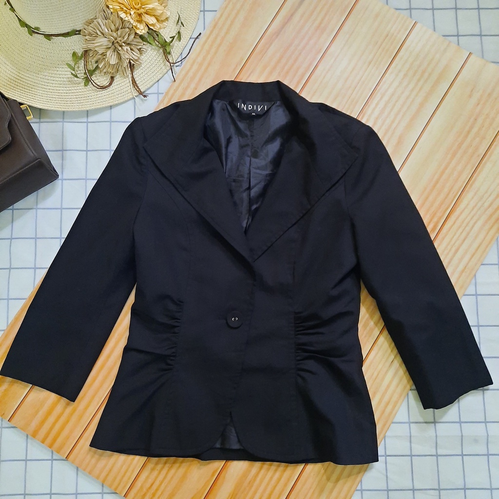 áo vét đen tay lỡ - Thanh lý cá nhân áo vest đen bo eo - Pass áo vét ulzzang - Đen6-AV