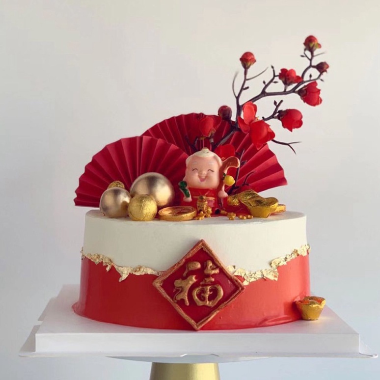 phụ kiện bánh kem bánh sinh nhật  [FREESHIP❤️] cành đào trang trí bánh kem