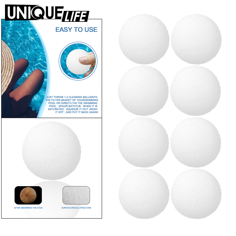 [Unique Life]Fiber Pool Filter Ball, Reusable Sand Filter Cartridges Replacement for Swimming Pool Filter Pump and Aquarium