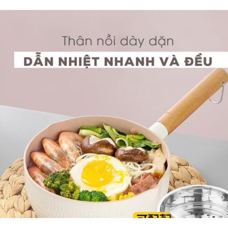 Chảo vân đá chống dính nấu được mọi bếp, 18cm
