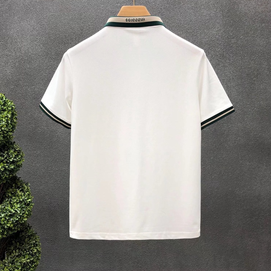 Áo Thun Nam Tay Ngắn Kẻ Sọc Màu Sắc Đơn Giản sơ mi nam thời trang phù hợp phong cách kinh doanh fashion áo thun nam có cổ Hàn Quốc áo polo nam simple áo phông nam form rộng
