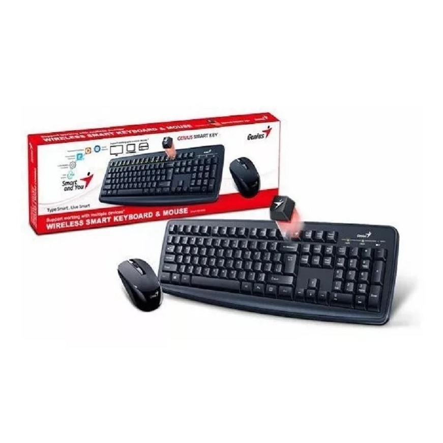 (Mới) Combo Genius Ko Dây Km8100 Chính Hãng Có Tặng Kèm Pin - Combo Chuột &amp; Phím Không Dây Dùng Cho PC, Laptop