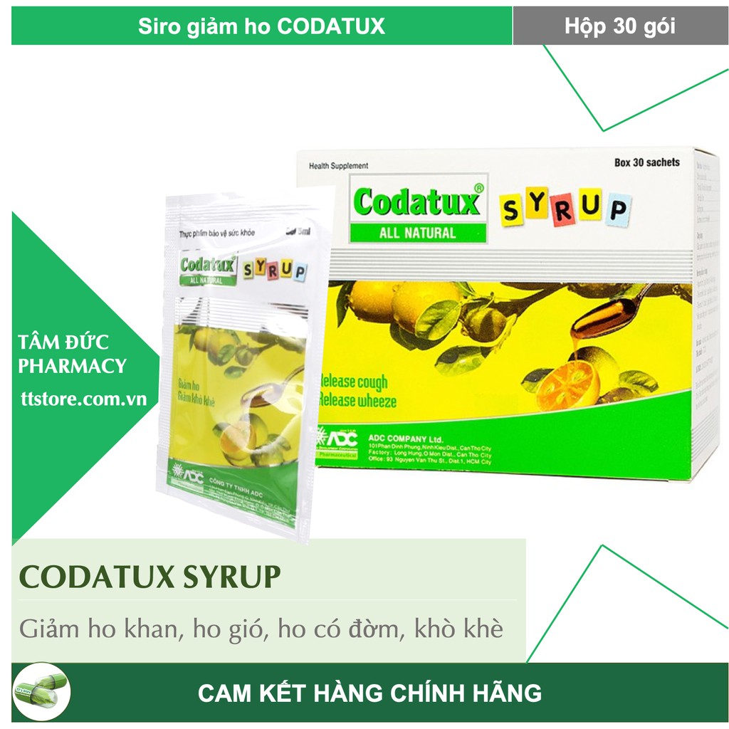 CODATUX SYRUP [Hộp 30 gói] - Siro codatux hỗ trợ giảm ho, long đờm cho bé