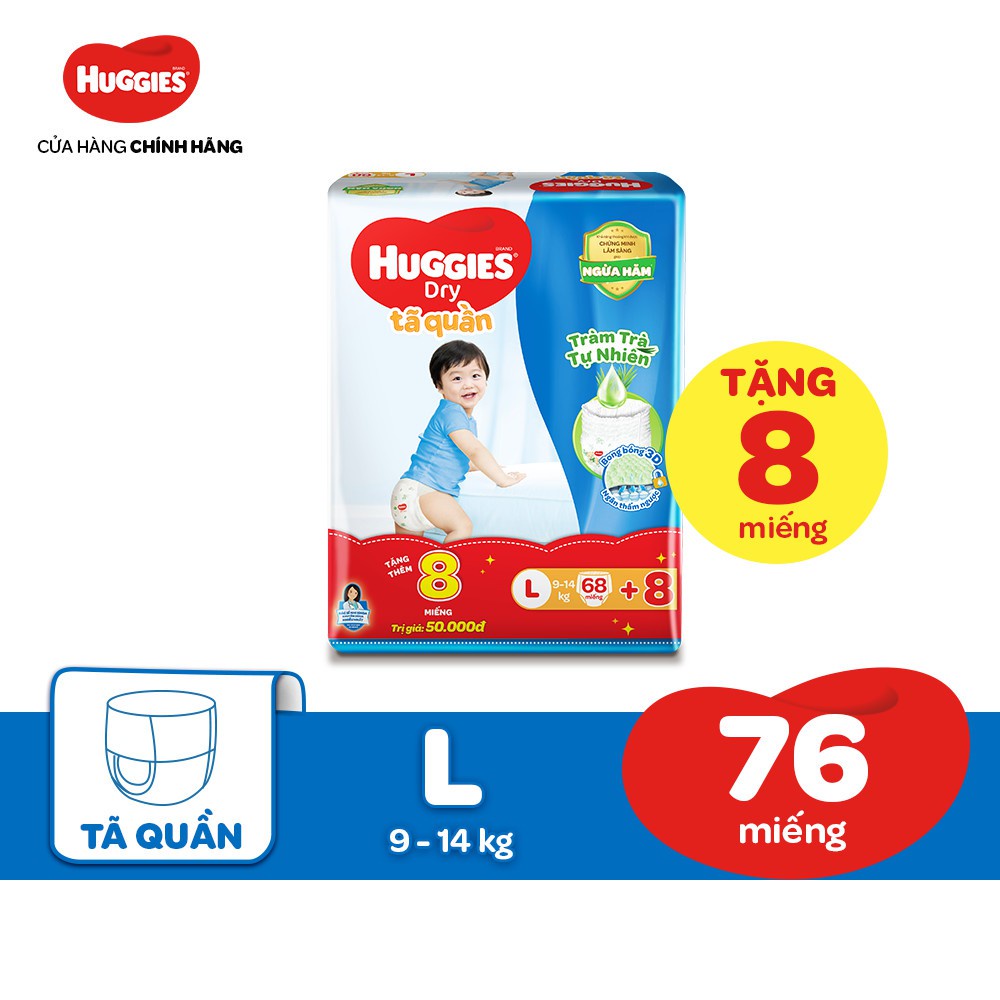 Tã / Bỉm quần/dán Huggies TRÀM TRÀ NB74/S56/M74/L68/XL62/XXL56(đệm mây mới co dãn 4 chiều)