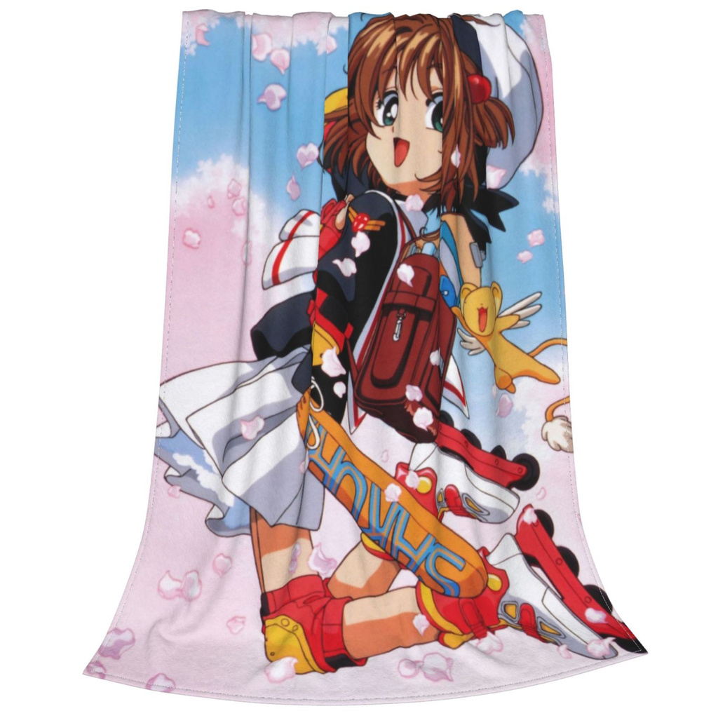 【In Stock】Cardcaptor Sakura Ultra-Soft Micro Fleece Blanket for Family Kids Adults Fashion Printed Wool Blanket Hooded Air-conditioning Quilt Warmth Soft Comfortable Blankets in All Seasons