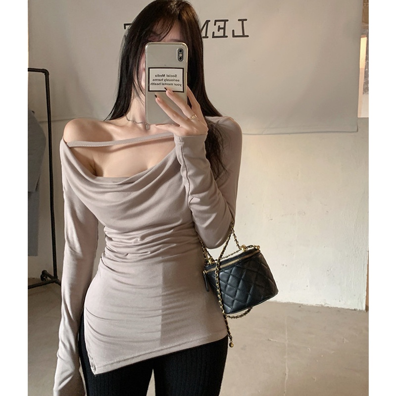 Áo thun tay dài form ôm kiểu dáng đơn giản thời trang mùa thu