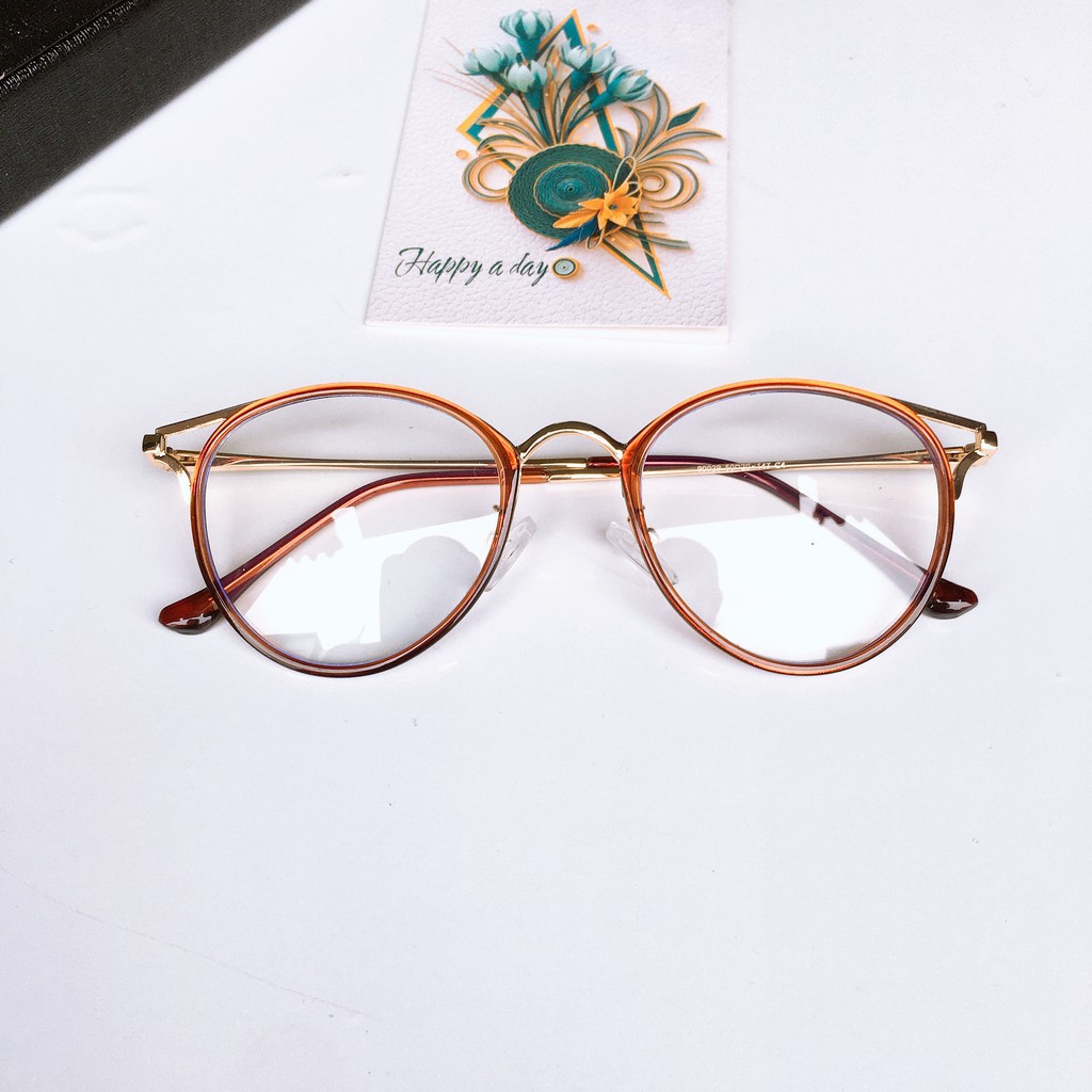 [Gía siêu rẻ]  Gọng kính mắt mèo 90029 đã đeo là XINH -Nhận Cắt Mắt-Tặng kèm hộp+khăn+Chai nước lau kính