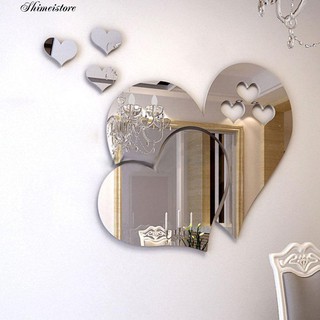 Sticker Trái Tim Tráng Gương Dán Tường Trang Trí