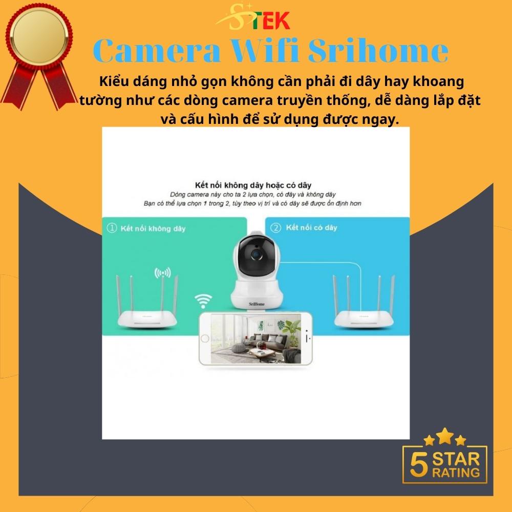 Camera IP WIFI SriHome 3.0Mpx Siêu Nét, Sử Dụng Công Nghệ Trí Tuệ Nhân Tạo Tính Năng Đàm Thoại 2 Chiều Bh 12 Tháng