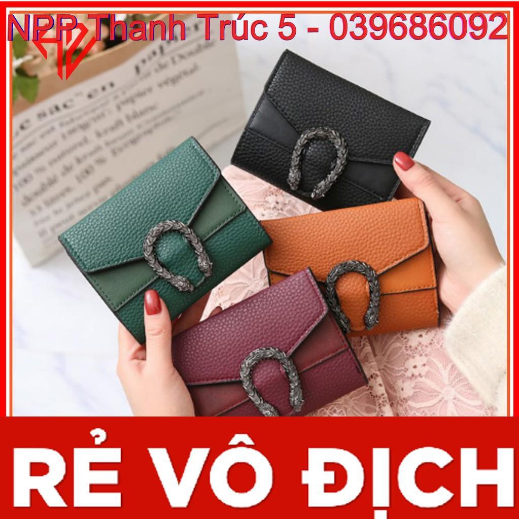 VÍ DA NỮ CẦM TAY KHÓA RỒNG 186 V220 6 MÀU CÁCH ĐIỆU TRẺ TRUNG