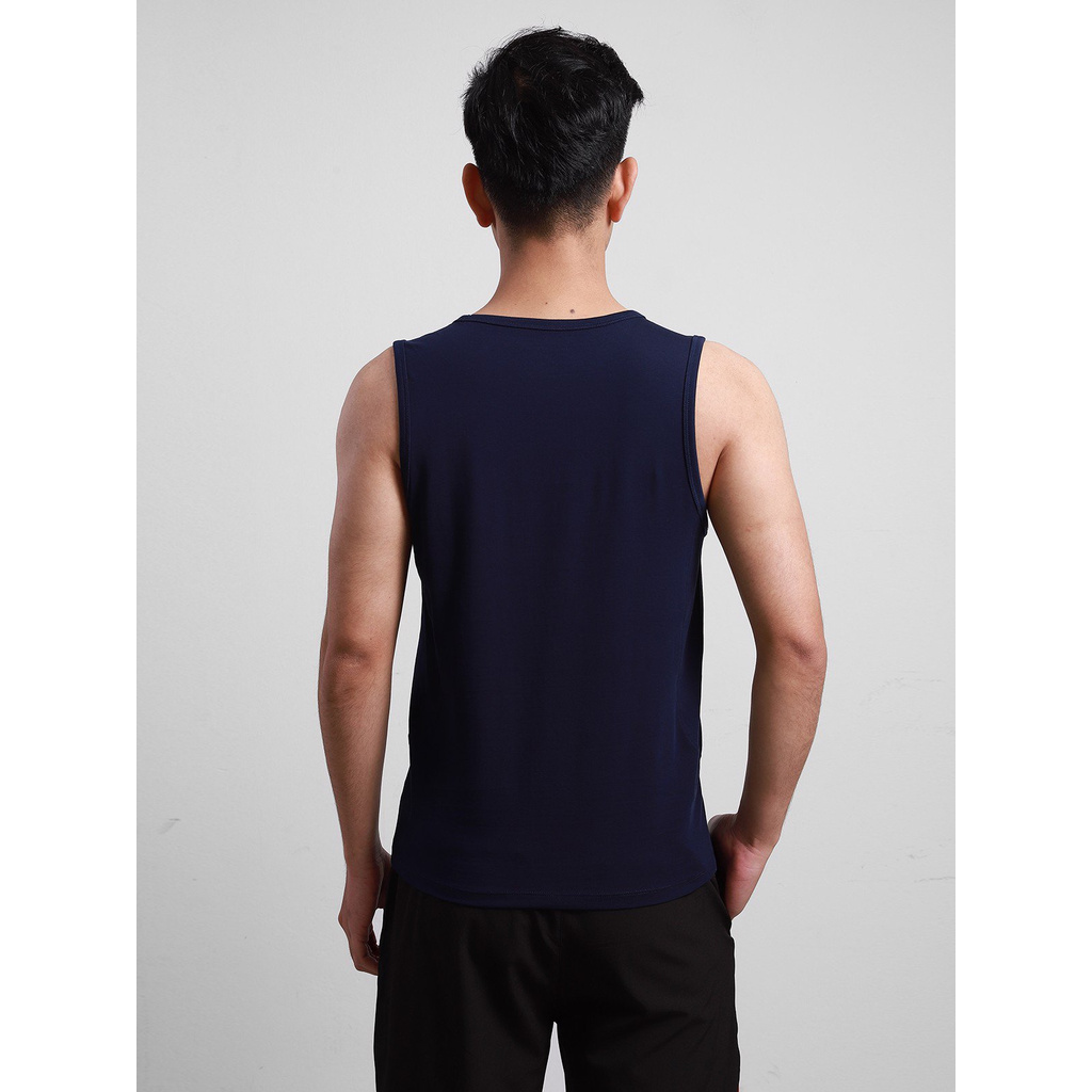 Áo Lót Nam Áo Thun Ba Lỗ Aristino ATT001S8 Màu Xanh Tím Than 25 Dáng Slim Fit Vải Cotton Mềm Mịn